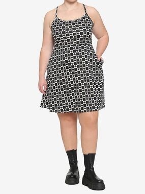 Hot Topic Black and White Checkered Heart Dress Size 5X